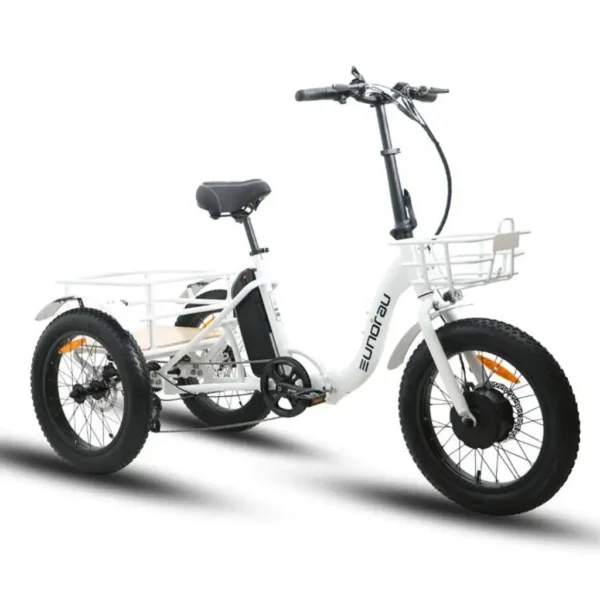 EUNORAU NEW-TRIKE 500W 48V Step Through Fat Tire Folding Electric Tricycle