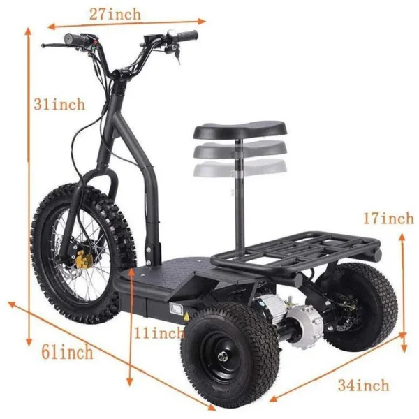 MotoTec Electric Trike 48v 1200w - Image 3